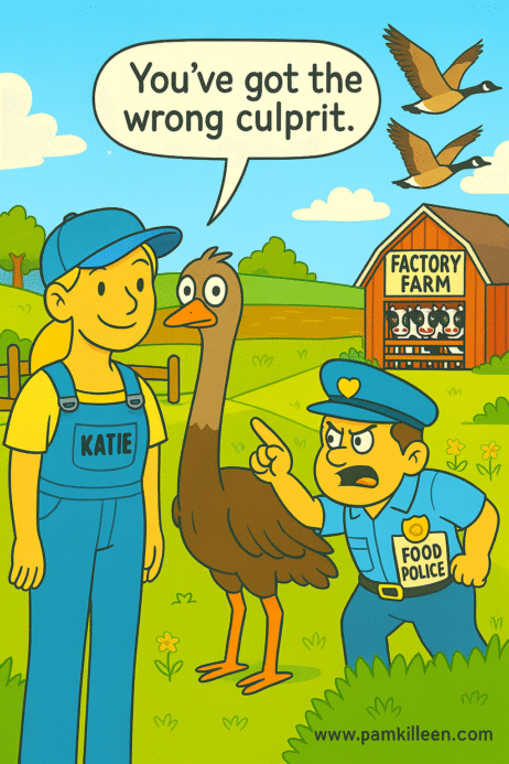 Ostrich Cartoon With Geese